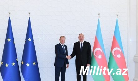 Prezident İlham Əliyev və Donald Tusk mətbuata bəyanatlarla çıxış ediblər