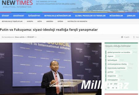 Putin və Fukuyama: siyasi-ideoloji reallığa fərqli yanaşmalar