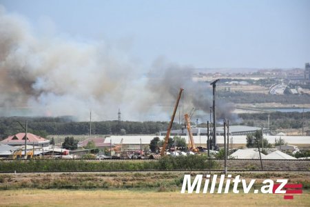 Ceyranbatan su anbarı yaxınlığında yanğının söndürülməsinə 2 helikopter cəlb edilib