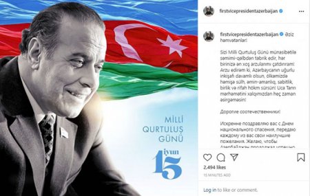 Mehriban Əliyeva Milli Qurtuluş Günü münasibəti ilə paylaşım etdi - FOTO