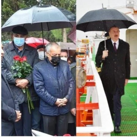 Prezident Çətiri Özü Daşıyır, Qubadlının Icra Başçısı Və Deputat Isə Özünə Çətir Tutan Işə Götürüb- FOTO