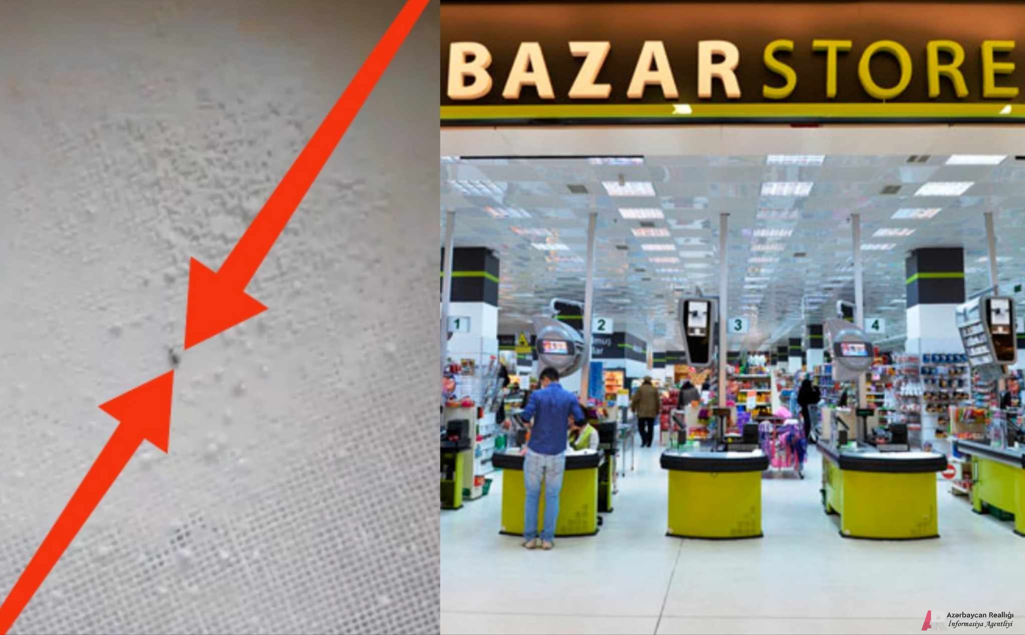 "Bazarstore"dən un aldı, içindən qurd çıxdı - VİDEO